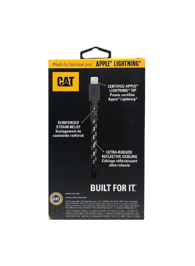 CAT MFI Certified Apple Lightning to USB-C Strain Relief Fast Charging/Sync Cable Black and White 10ft 19 x 5 x 11 cm CAT-USBC-ACL - Image 3
